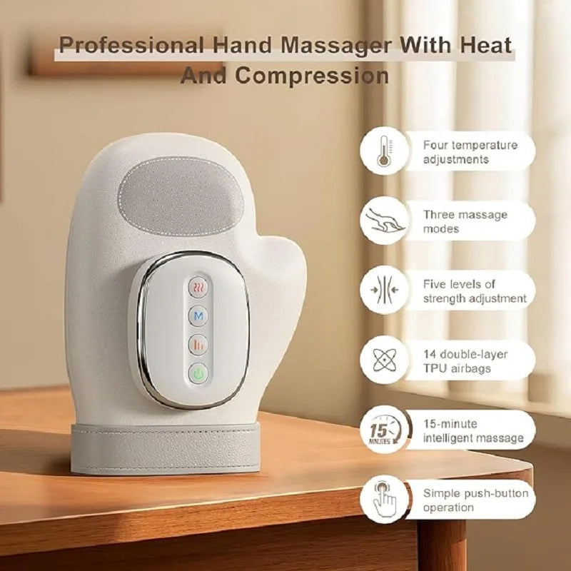 Masajeador de manos con Airbag, masajeador de manos inalámbrico de compresión, masajeador de dedos, túnel carpiano mejorado y masaje para aliviar los muñecas, regalo