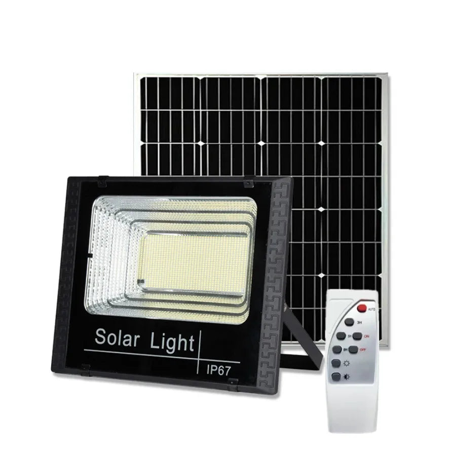 Foco Solar LED con Control Remoto IP67 para Exterior