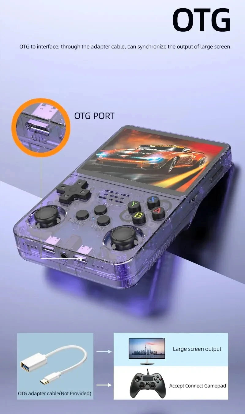 Consola de juegos portátil Retro ARKOS R36S, sistema Linux, reproductor de vídeo con pantalla IPS de 3,5 pulgadas, consola de juegos portátil de 64GB/128GB