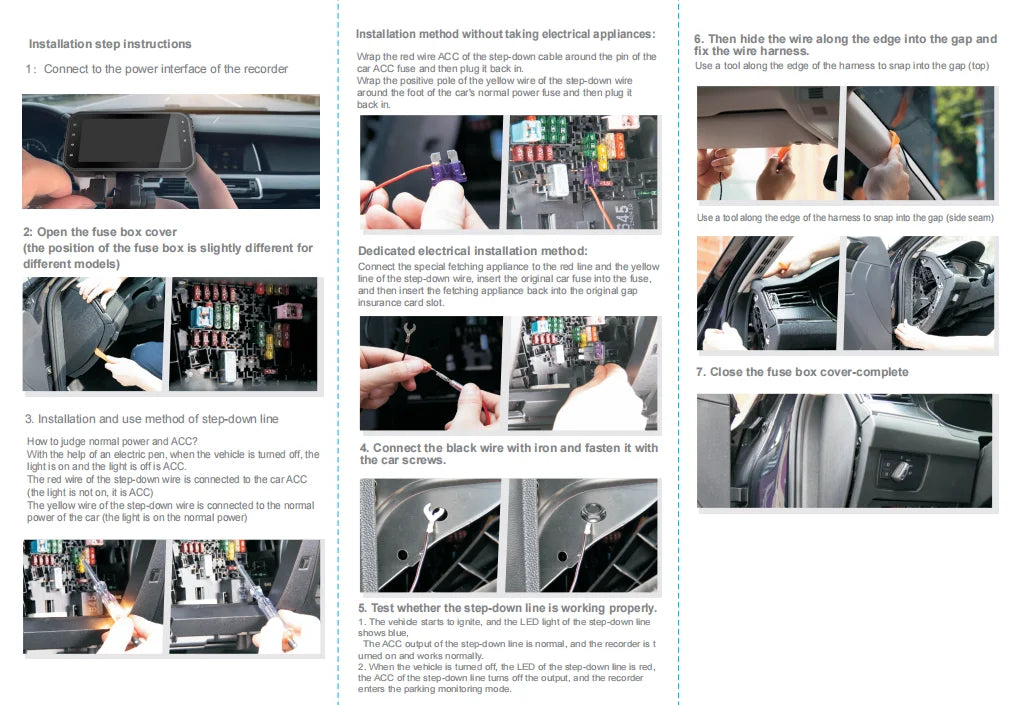 Dashcam para coches, caja negra de 4 canales, cámara de conducción WiFi FHD 1080P, grabación en bucle de visión nocturna, kit de cables duros, accesorios para coche