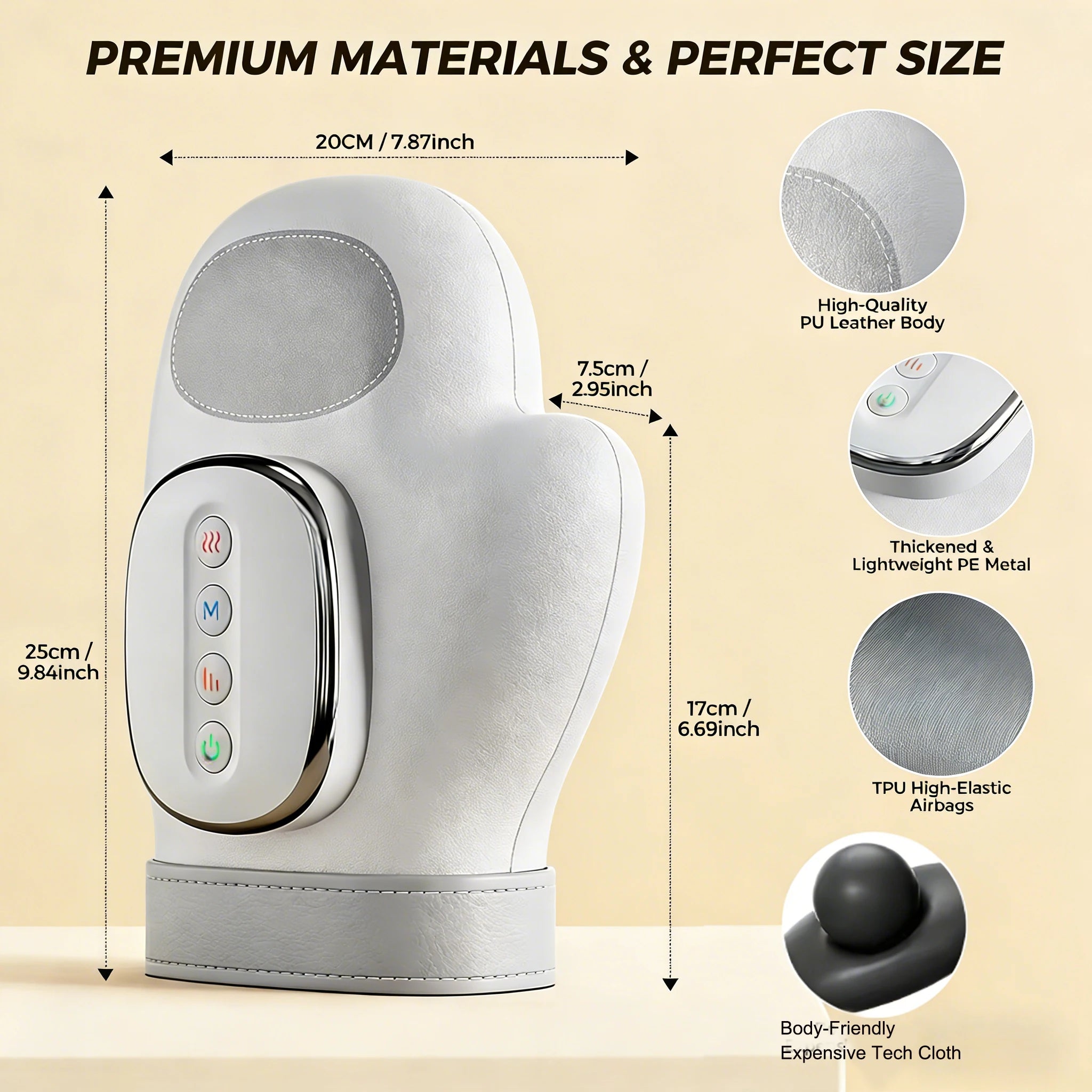 Masajeador de Manos Profesional con Terapia de Compresión Térmica, Guante para Alivio del Dolor, Artritis y Neuropatía del Túnel Carpiano