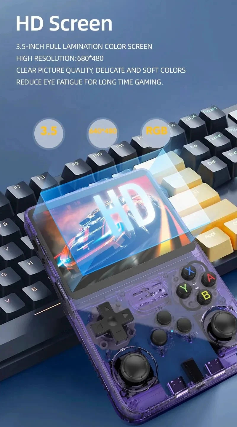 Consola de juegos portátil Retro ARKOS R36S, sistema Linux, reproductor de vídeo con pantalla IPS de 3,5 pulgadas, consola de juegos portátil de 64GB/128GB