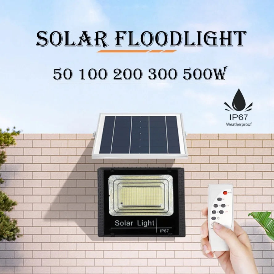 Foco Solar LED con Control Remoto IP67 para Exterior