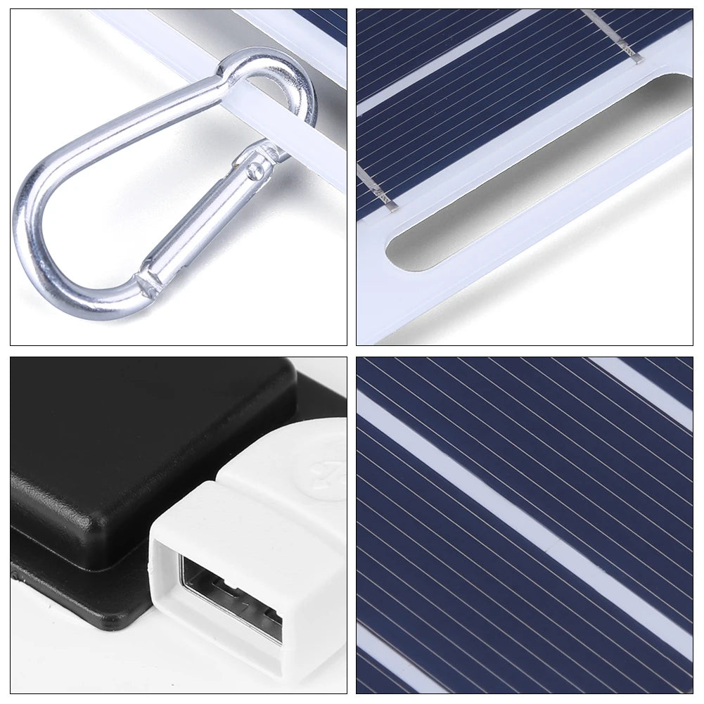 Panel Solar Portátil 2W 5V con Banco de Energía para Móvil