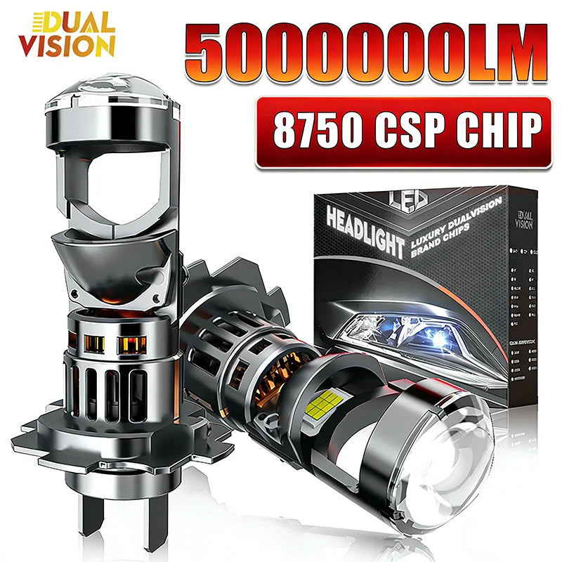 Luz LED Canbus H7 H4 de 3500W, Tamaño Mini 1:1, Faro Delantero para Auto con Lente Proyector, H11 H8 9005 9006 HB3 HB4 9012, Bombilla Antiniebla Súper Brillante