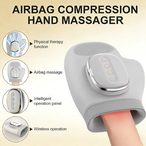 Masajeador de Manos Profesional con Terapia de Compresión Térmica, Guante para Alivio del Dolor, Artritis y Neuropatía del Túnel Carpiano