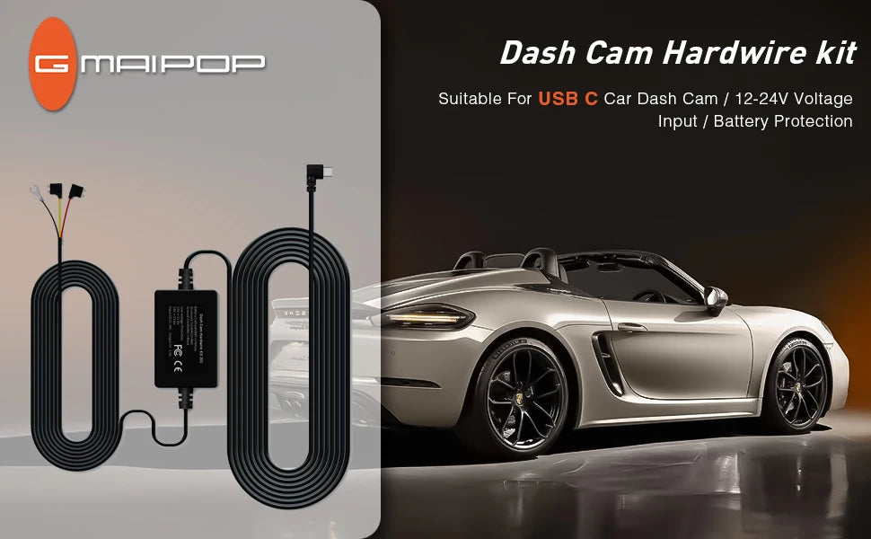 Dashcam para coches, caja negra de 4 canales, cámara de conducción WiFi FHD 1080P, grabación en bucle de visión nocturna, kit de cables duros, accesorios para coche