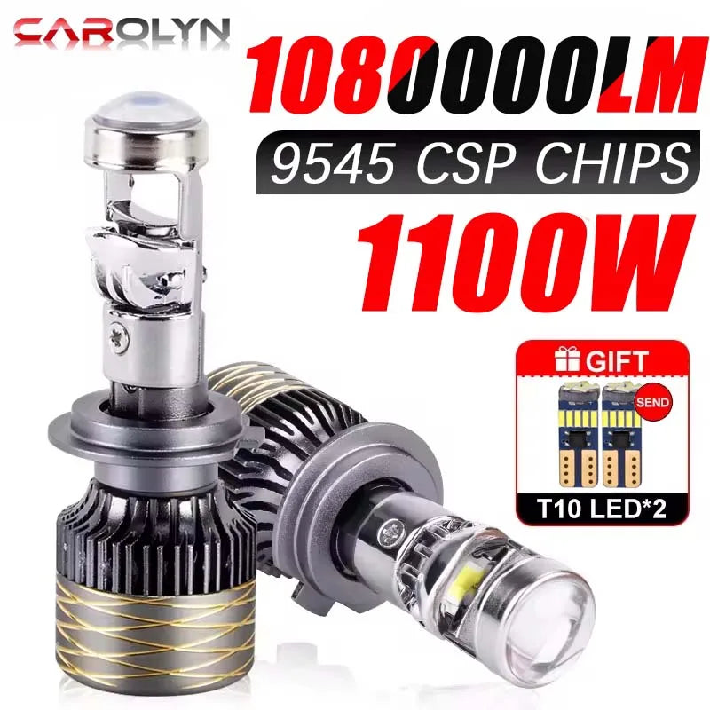 1100W 1080000 LM H7 H4 Canbus faro de coche Mini lente H11 H8 9005 9006 HB3 HB4 bombilla de proyector LED 6000K Auto motocicleta Mini lente