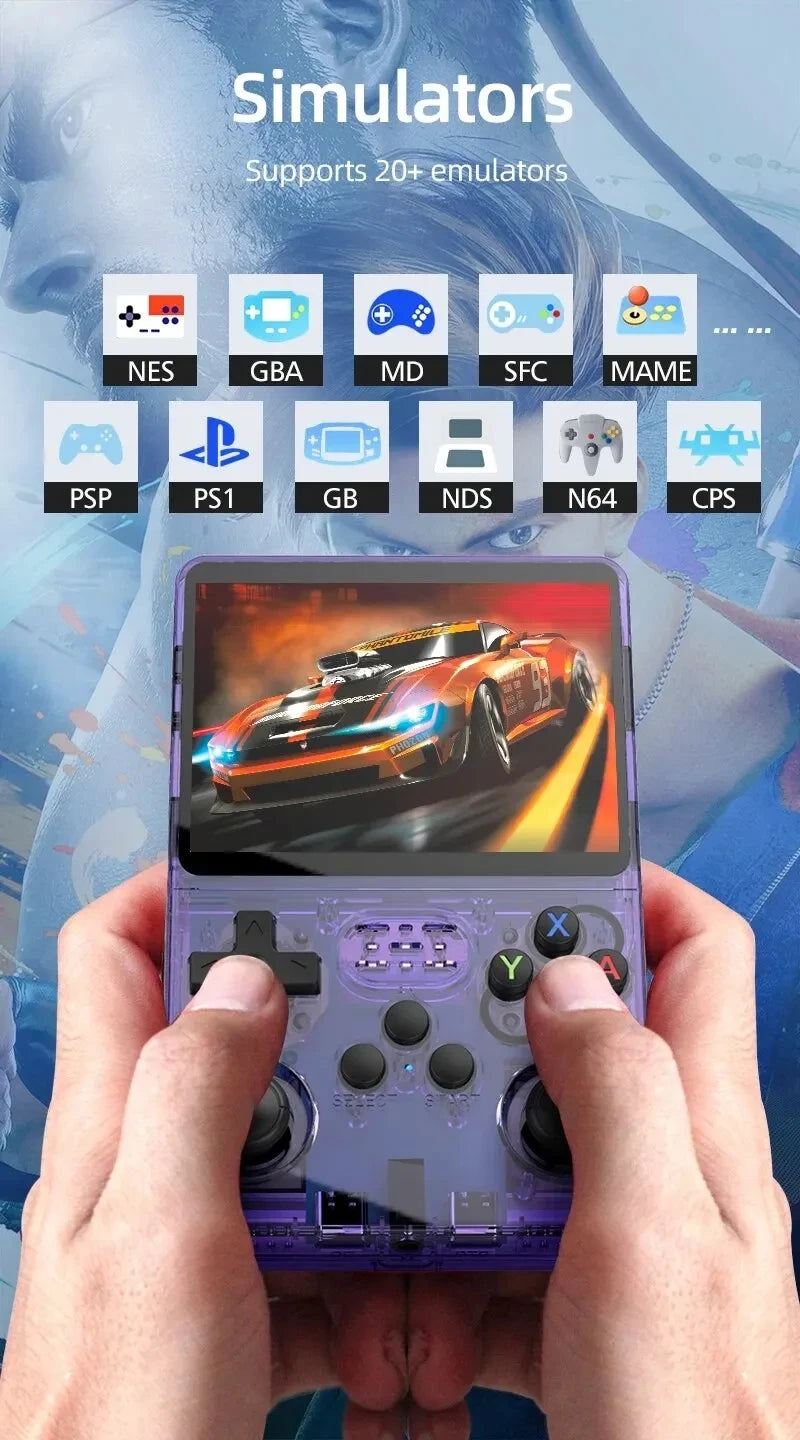 Consola de juegos portátil Retro ARKOS R36S, sistema Linux, reproductor de vídeo con pantalla IPS de 3,5 pulgadas, consola de juegos portátil de 64GB/128GB