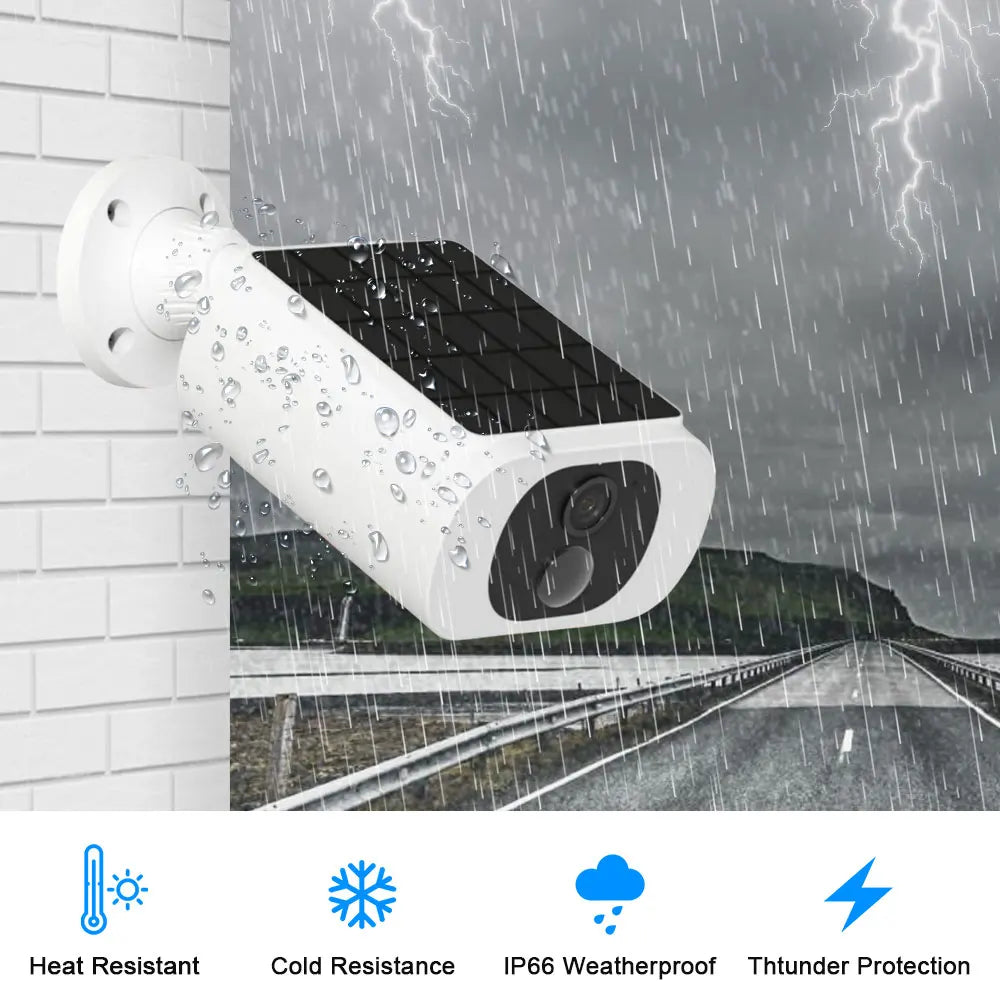 Cámara de Seguridad Solar WiFi Tuya, Tipo Bala, para Exteriores, 5MP, Impermeable, con Batería, CCTV, Vigilancia, Inalámbrica, Audio Bidireccional