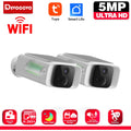 Cámara de Seguridad Solar WiFi Tuya, Tipo Bala, para Exteriores, 5MP, Impermeable, con Batería, CCTV, Vigilancia, Inalámbrica, Audio Bidireccional