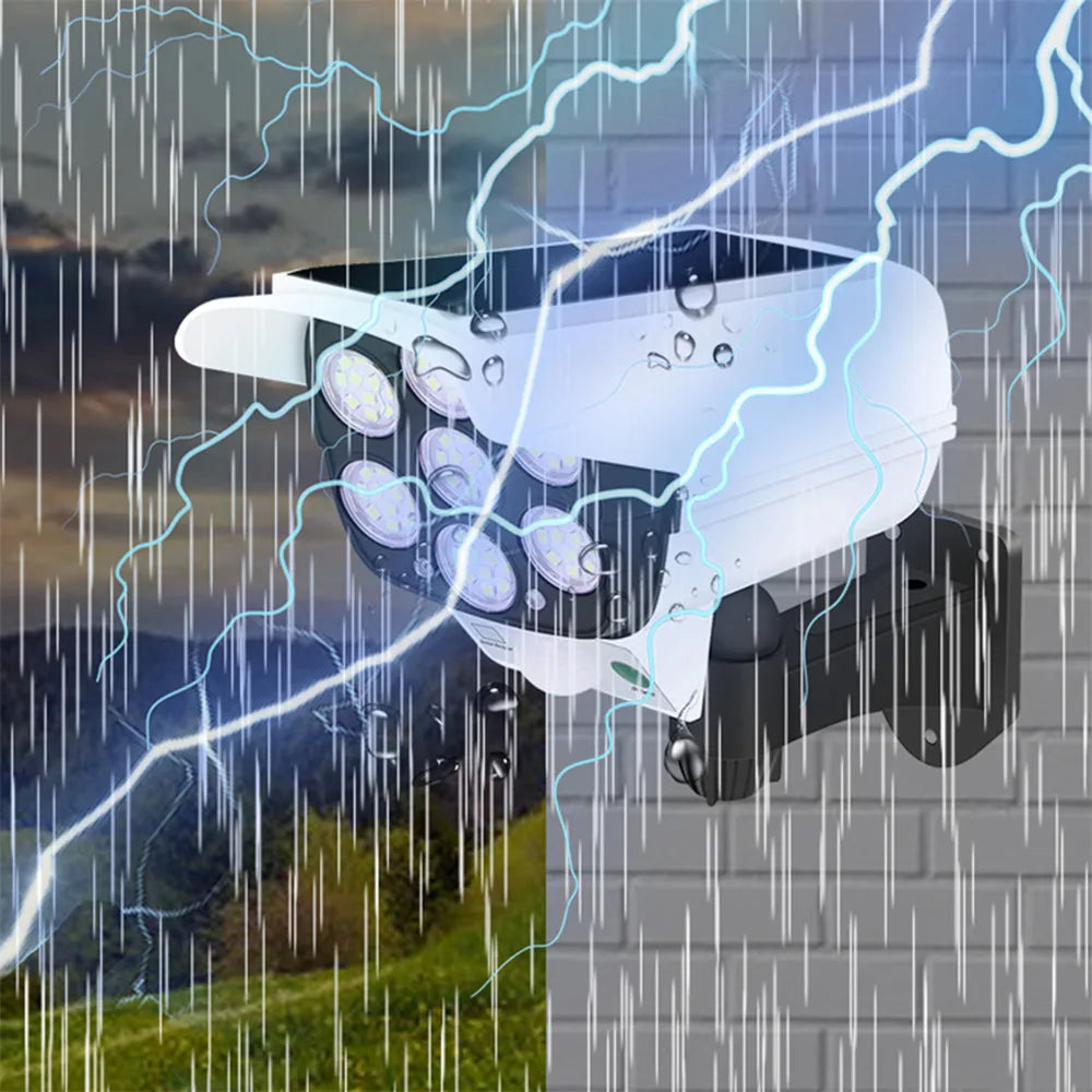 Lámpara Solar LED 77 con Sensor y Simulacion de Camara de Seguridad